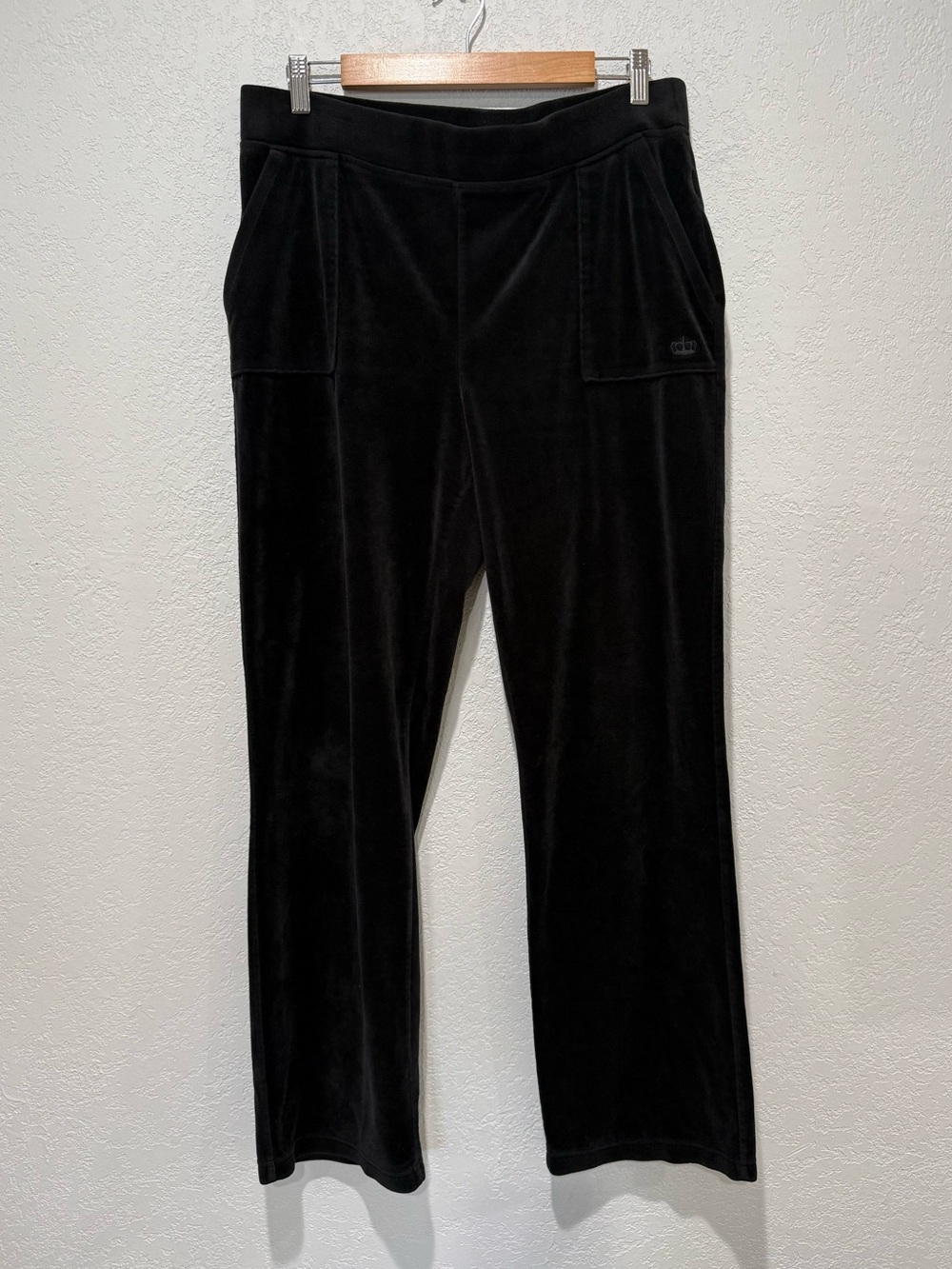 Women's Black Juicy Couture Velour Wide-Leg Pants